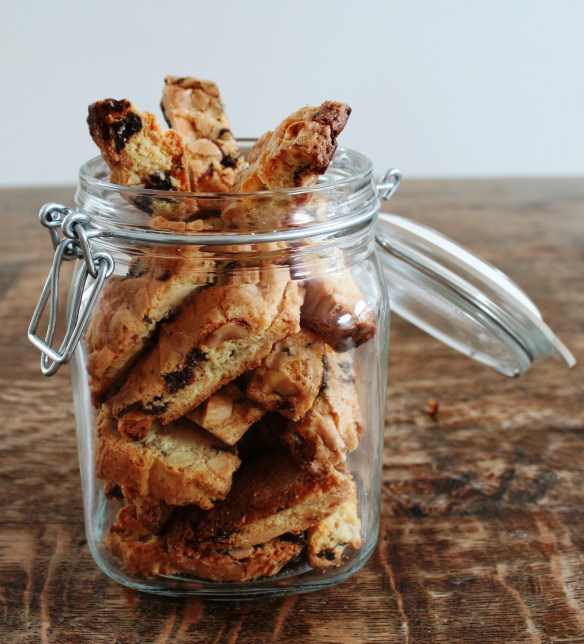 cantuccini's met chocolade in weckpot
