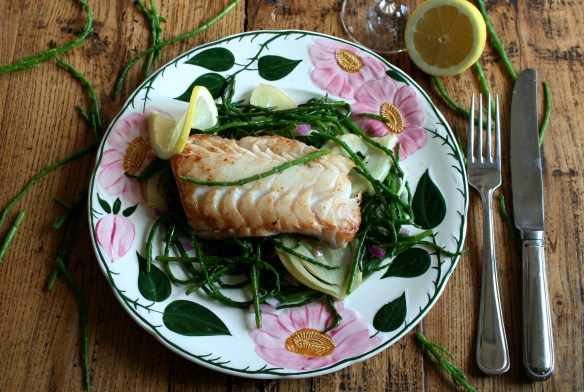 close up kabeljauw met zeekraal