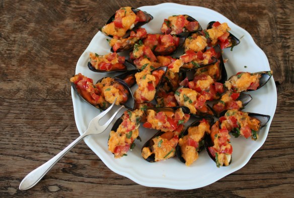 gegratineerde mosselen